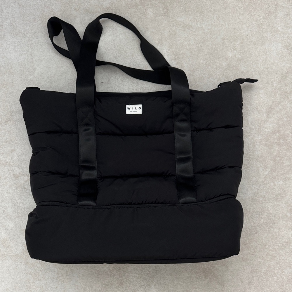 Black puffer Tote Bag
